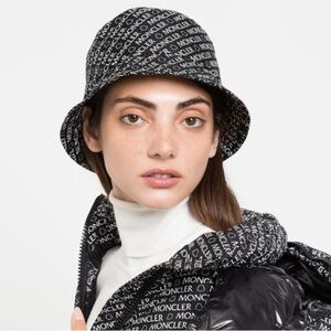 Moncler Bucket Hat 3B00051 596CF F90 Hat Black White MONCLER BUCKET BLAC…